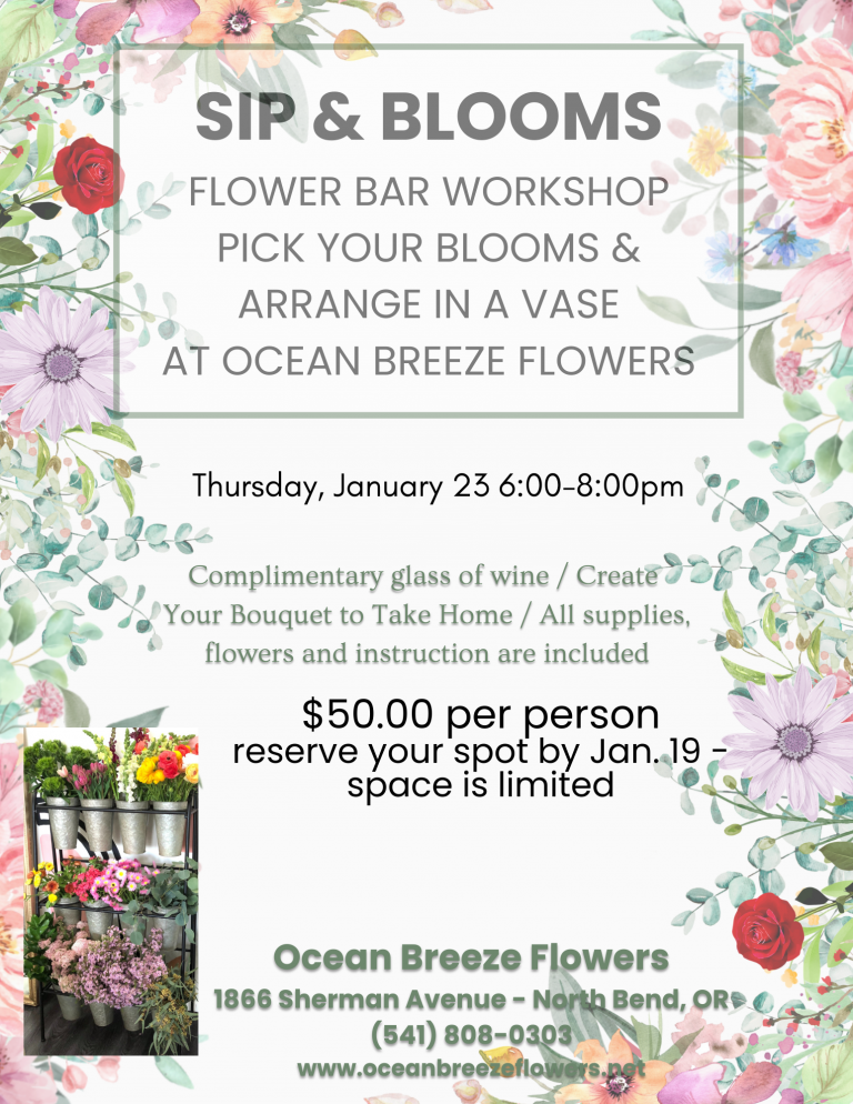 Sip & Blooms Flower Bar Ocean Breeze Flowers and Gifts